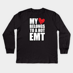 Paramedic - My heart belongs to a hot EMT Kids Long Sleeve T-Shirt